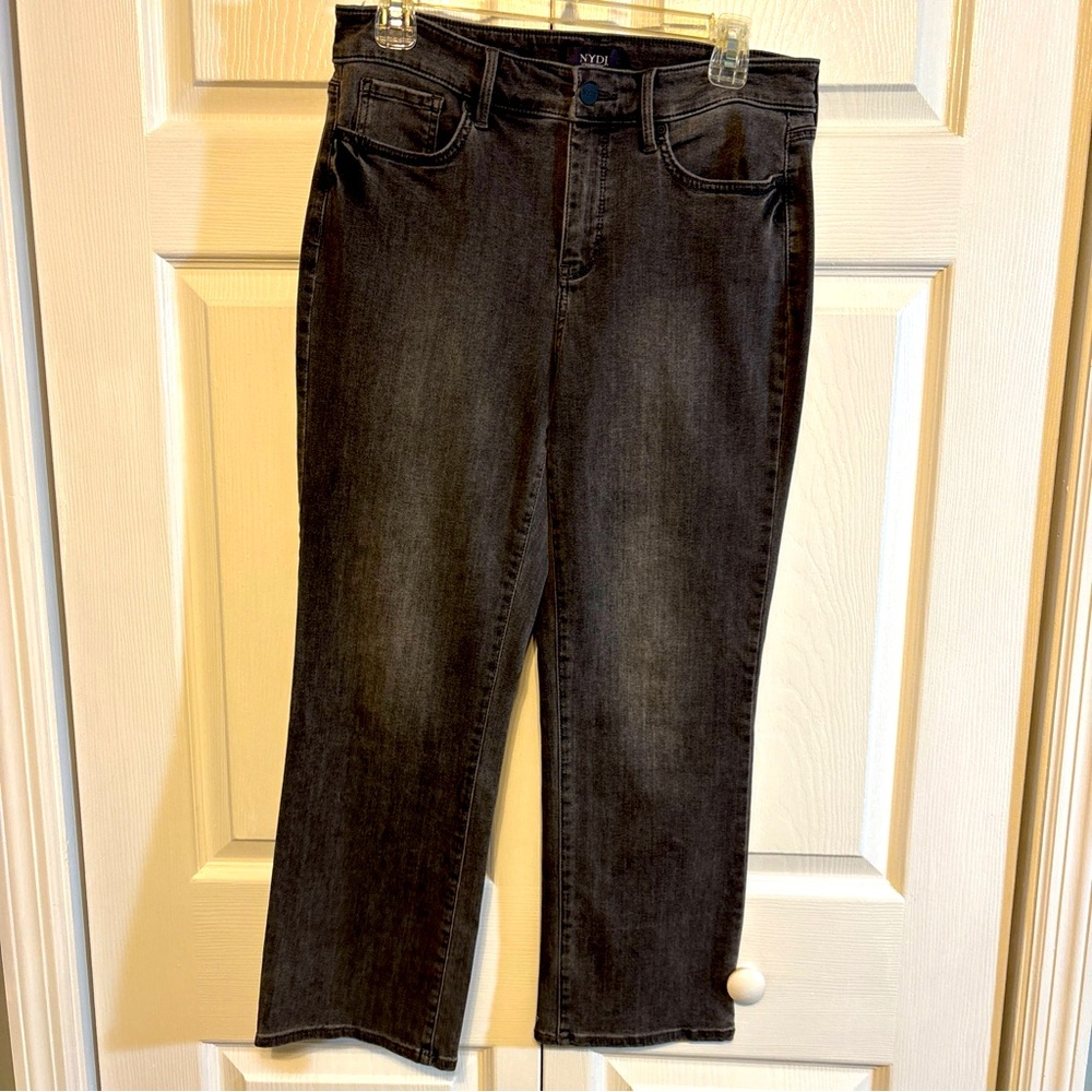NYDJ Jeans Women's Size 10 Marilyn Straight Lift x Tuck Sure Stretch Black - Picture 1 of 9